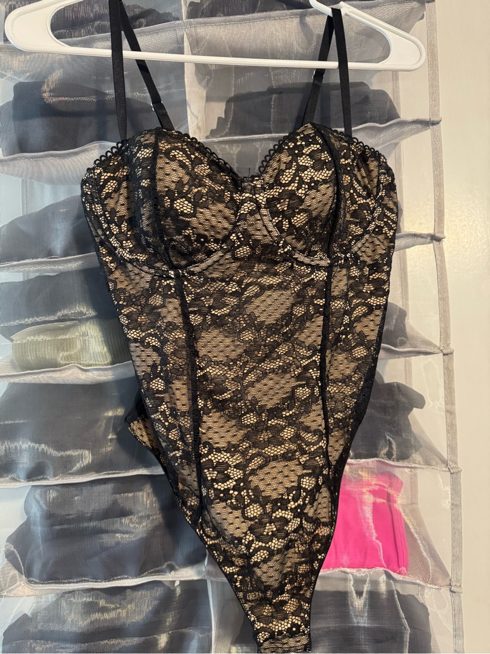 Black Lace Bodysuit Thong Bodysuit